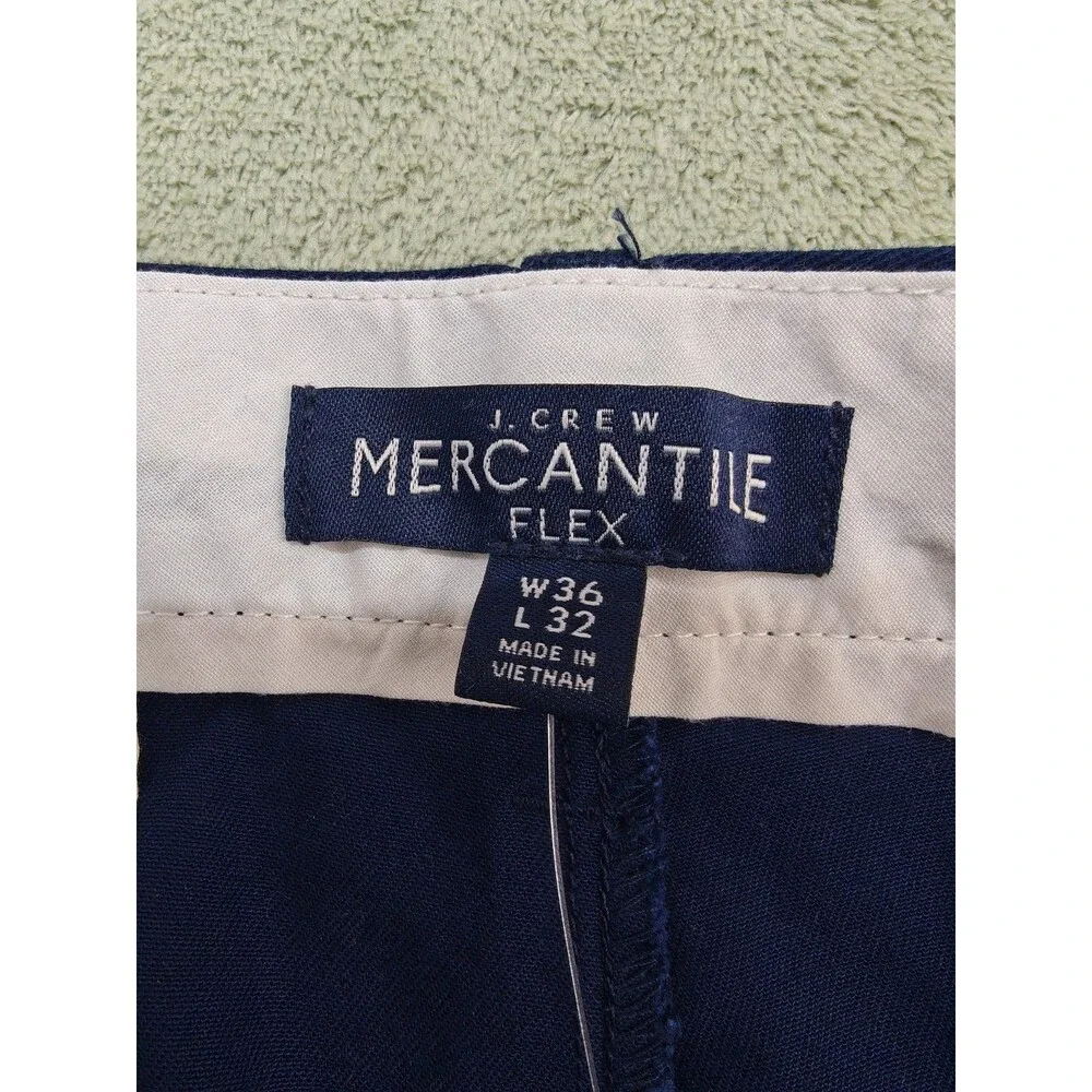 NWT J Crew Mercantile Flex Stretch Chino Pants Mens 36x32 Slim Fit Casual Navy